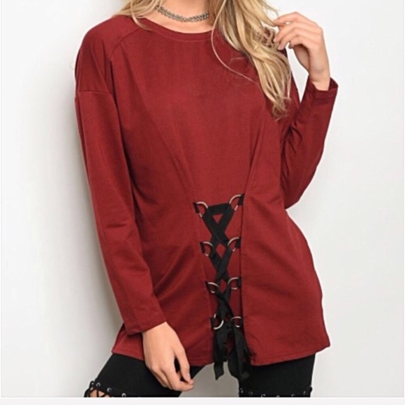 πSALE Stunning Lace Up Corset Tunic Top S - Picture 3 of 5